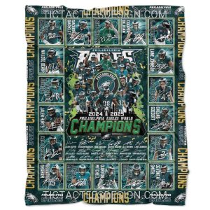 2024 2025 Philadelphia Eagles World Champions Fleece Blanket