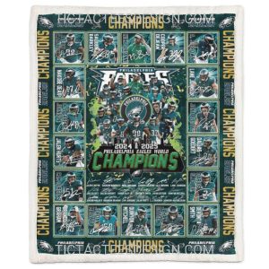 2024 2025 Philadelphia Eagles World Champions Fleece Blanket