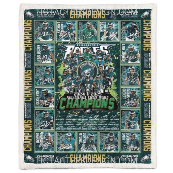 2024 2025 Philadelphia Eagles World Champions Fleece Blanket