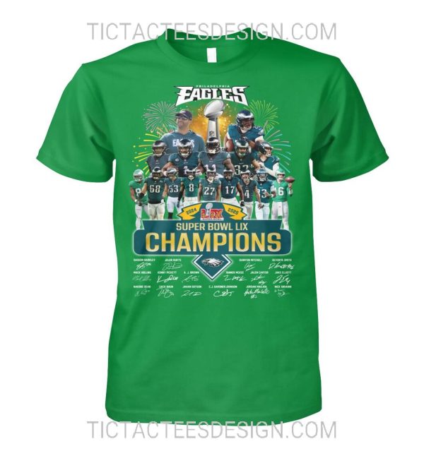 2024 2025 Super Bowl LIX Champions Philadelphia Eagles T-Shirt