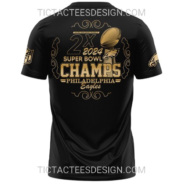 2024 LIX Super Bowl Champions Philadelphia Eagles T-Shirt