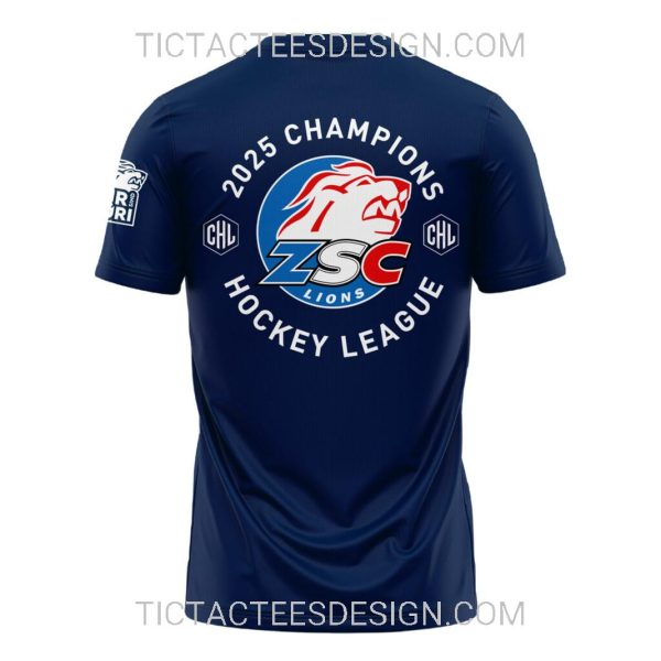 2025 Schweizer Meister Champions Hockey League ZSC Lions T-Shirt