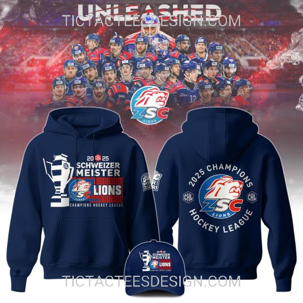 2025 Schweizer Meister Champions Hockey League ZSC Lions T-Shirt