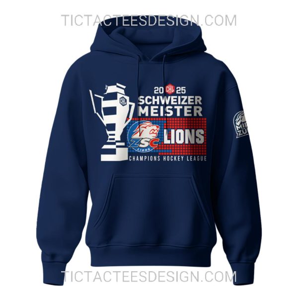 2025 Schweizer Meister Champions Hockey League ZSC Lions T-Shirt