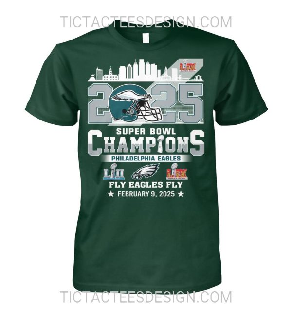 2025 Super Bowl LIX Champions Philadelphia Eagles February 9, 2025 T-Shirt