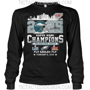 2025 Super Bowl LIX Champions Philadelphia Eagles February 9, 2025 T-Shirt