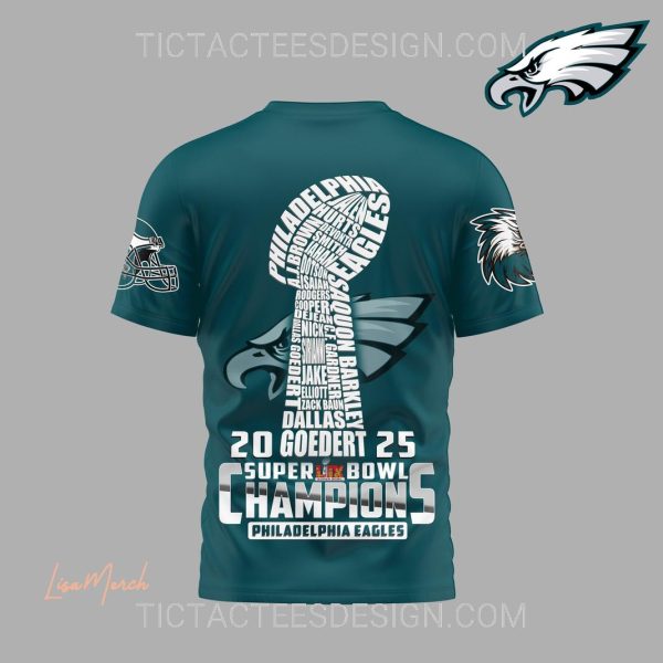 2025 Super Bowl LIX Champions Philadelphia Eagles T-Shirt – Green