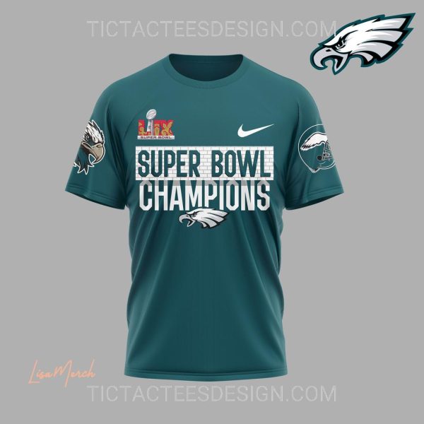 2025 Super Bowl LIX Champions Philadelphia Eagles T-Shirt – Green