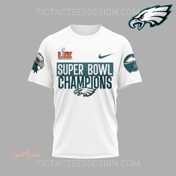 2025 Super Bowl LIX Champions Philadelphia Eagles T-Shirt – White