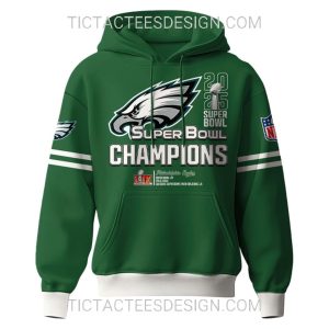 2X Super Bowl LIX Champions ’17 ’25 Philadelphia Eagles Hoodie