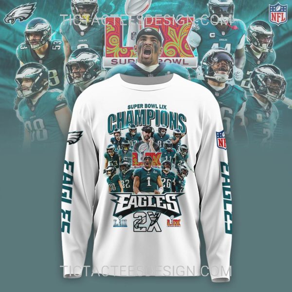 2X Super Bowl LIX Champions Philadelphia Eagles T-Shirt