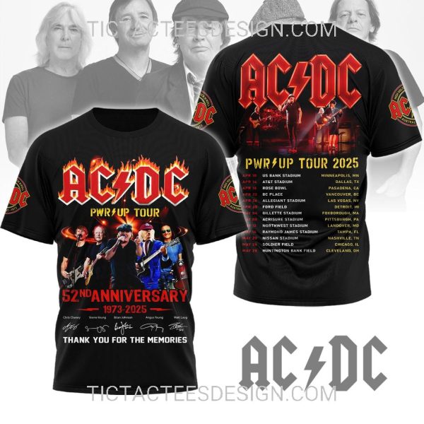 AC/DC PWR Up Tour 2025 3D Shirt