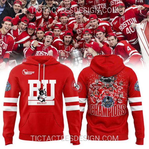 BU Men’s Hockey 2025 Beanpot MVP Champions Hoodie