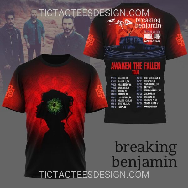 Breaking Benjamin Awaken The Fallen Tour 2025 3D Shirt