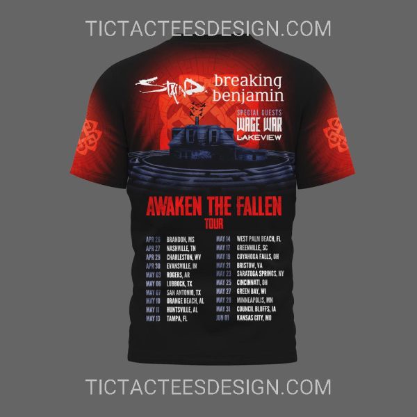 Breaking Benjamin Awaken The Fallen Tour 2025 3D Shirt