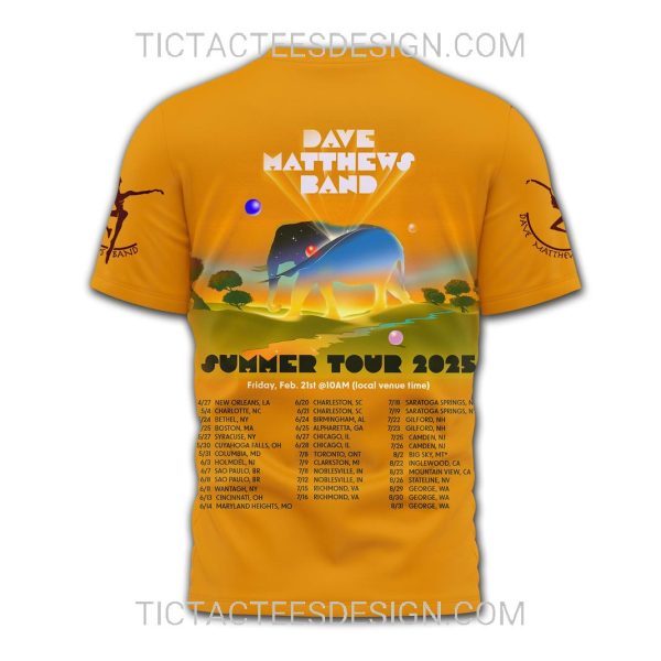 Dave Matthews Band Summer Tour 2025 3D Shirt