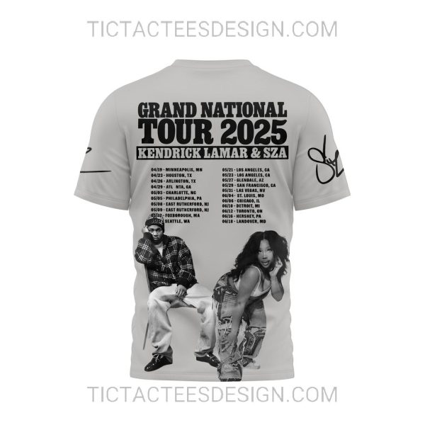 Grand National Tour 2025 Kendrick Lamar X SZA 3D Shirt