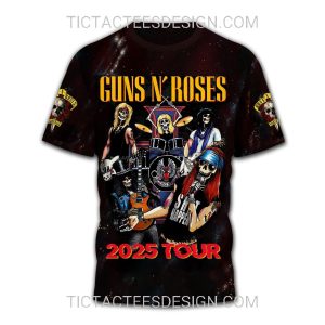 Guns N’ Roses 2025 Tour 3D Shirt