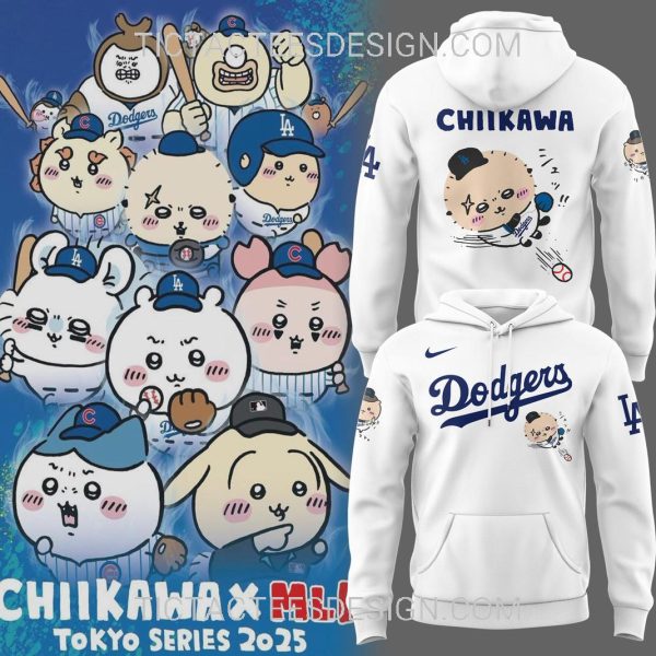 Los Angeles Dodger X Chiikawa 2025 Hoodie – White