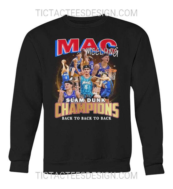 Mac McClung Slam Dunk Champions Back To Back To Back T-Shirt