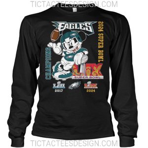 Mickey X Philadelphia Eagles 2024 Super Bowl LIX Champions T-Shirt