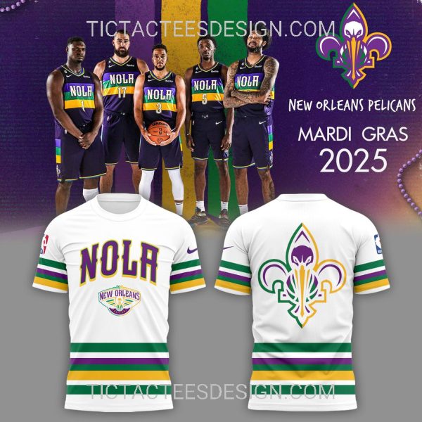 New Orleans Pelicans Mardi Gras 2025 Hoodie