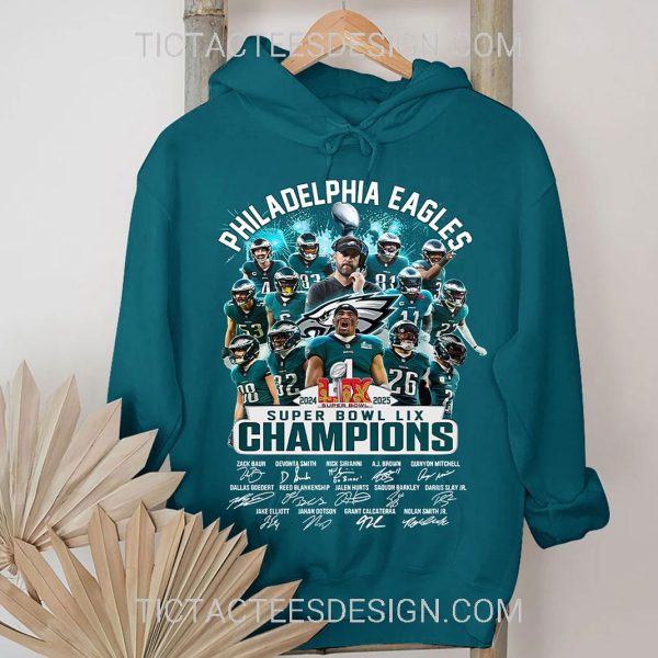 Philadelphia Eagles 2024 2025 Super Bowl LIX Champions T-Shirt