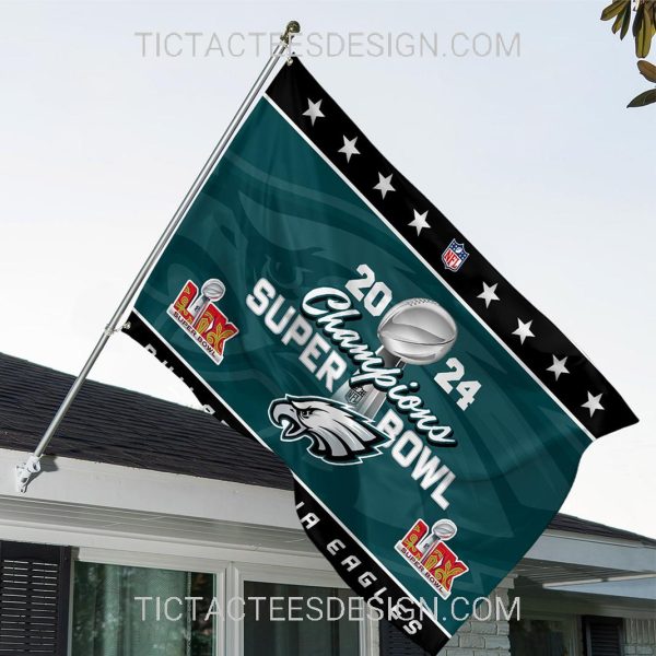 Philadelphia Eagles 2024 Super Bowl LIX Champions Flag