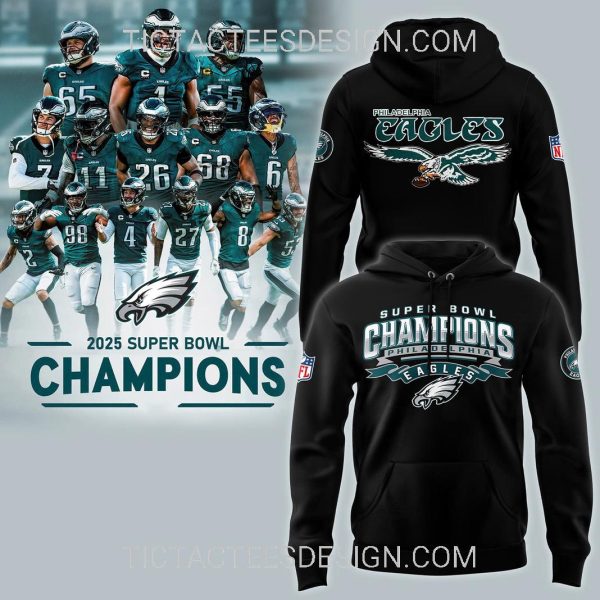 Philadelphia Eagles 2025 Super Bowl Champions Hoodie