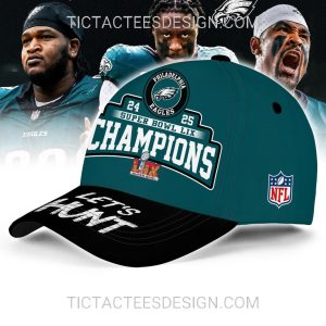 Philadelphia Eagles 24 25 Super Bowl LIX Champions Let’s Hunt Cap – Green