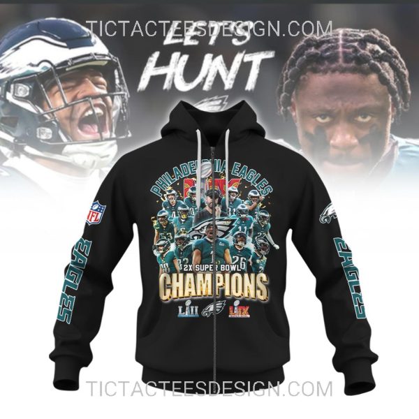 Philadelphia Eagles 2X Super Bowl Champions Hoodie