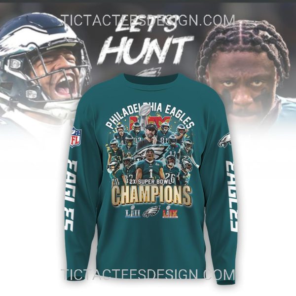 Philadelphia Eagles 2X Super Bowl Champions Hoodie