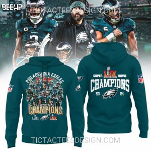 Philadelphia Eagles 2X Super Bowl Champions LII LIX 2024 Hoodie