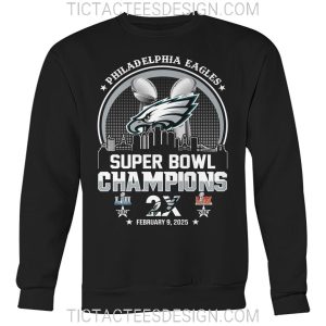 Philadelphia Eagles 2X Super Bowl LIX Champions February 9, 2025 T-Shirt