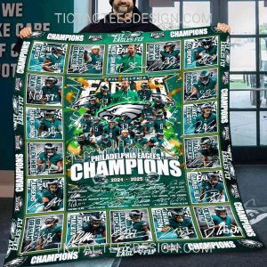 Philadelphia Eagles Champions 2025 Fleece Blanket