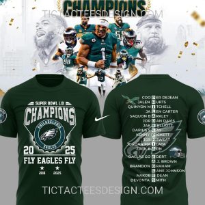 Philadelphia Eagles Super Bowl LIX Champions 2025 Fly Eagles Fly T-Shirt