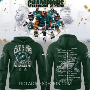 Philadelphia Eagles Super Bowl LIX Champions 2025 Fly Eagles Fly T-Shirt