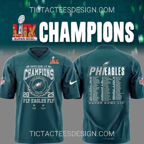 Philadelphia Eagles Super Bowl LIX Champions 2025 Jersey