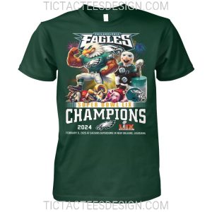 Philadelphia Eagles Super Bowl LIX Champions February 9, 2025 AT Caesars Superdome In New Orleans, Louisiana T-Shirt