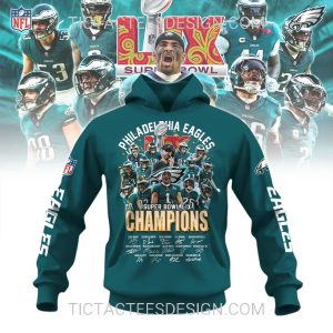 2X Super Bowl LIX Champions ’17 ’25 Philadelphia Eagles Hoodie