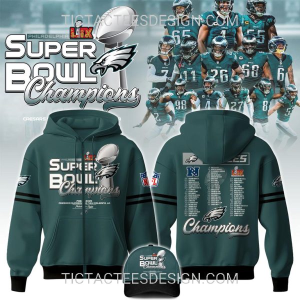 Philadelphia Eagles Super Bowl LIX Champions Hoodie