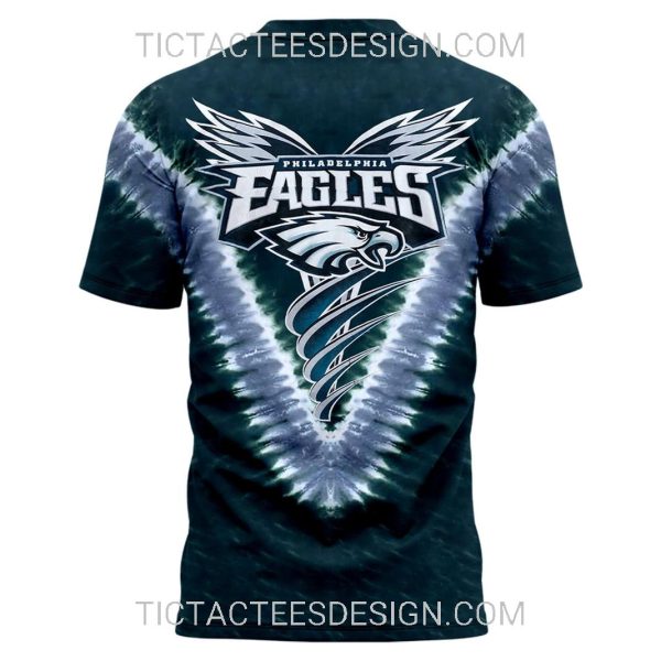 Philadelphia Eagles Super Bowl LIX Champions Shield Tie-Dye T-Shirt