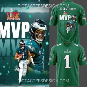 Philadelphia Eagles Super Bowl LIX MVP Jalen Hurts Kelly Green Jersey