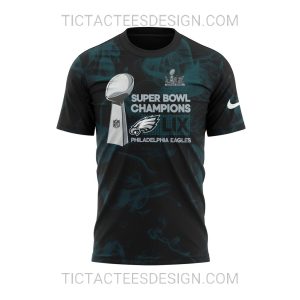 Smoker Midnight Green Philadelphia Eagles Super Bowl LIX Champions Lombardi Trophy T-Shirt