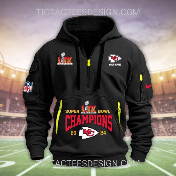 Super Bowl LIX Champions 2024 Kansas City Chiefs Quarter Zip Hoodie