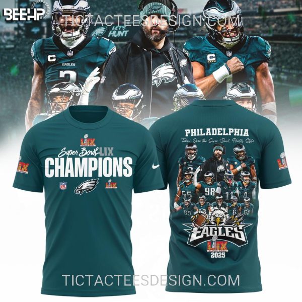 Super Bowl LIX Champions 2025 Philadelphia Eagles T-Shirt