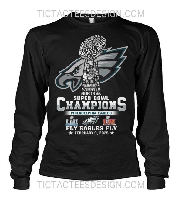 Super Bowl LIX Champions Philadelphia Eagles Fly Eagles Fly February 9, 2025 T-Shirt