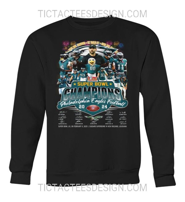 Super Bowl LIX Champions Philadelphia Eagles Football 2024 T-Shirt