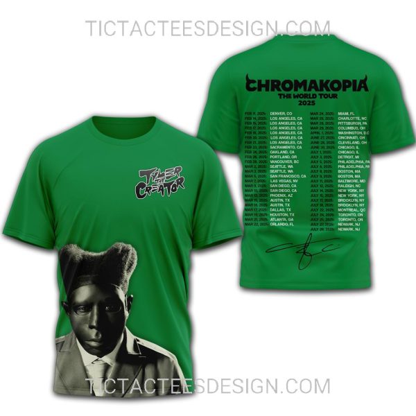 Tyler, The Creator Chromakopia The World Tour 2025 3D Shirt