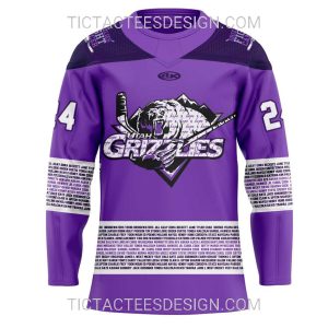 Utah Grizzlies Fight Cancer Night Custom Jersey